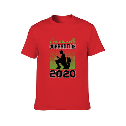 Image of Double Sided Self Quarantine T-Shirt for Men, Adult Cotton Short Sleeve Tee - Alexecom.com