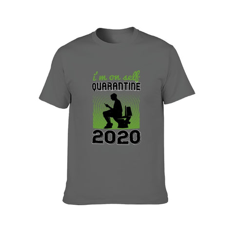 Image of Double Sided Self Quarantine T-Shirt for Men, Adult Cotton Short Sleeve Tee - Alexecom.com