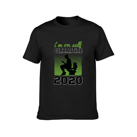 Image of Double Sided Self Quarantine T-Shirt for Men, Adult Cotton Short Sleeve Tee - Alexecom.com