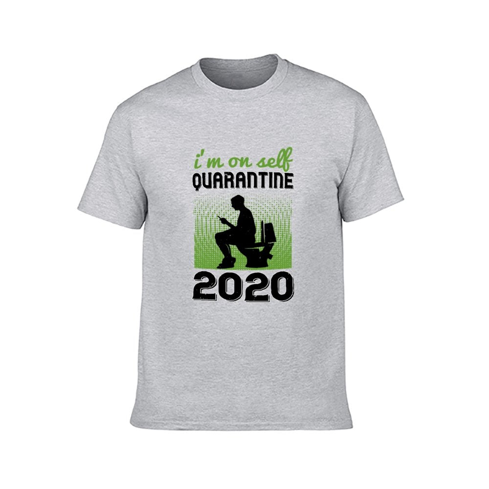 Double Sided Self Quarantine T-Shirt for Men, Adult Cotton Short Sleeve Tee - Alexecom.com