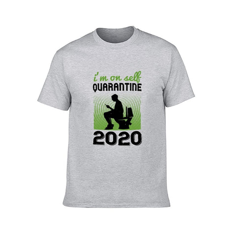 Image of Double Sided Self Quarantine T-Shirt for Men, Adult Cotton Short Sleeve Tee - Alexecom.com