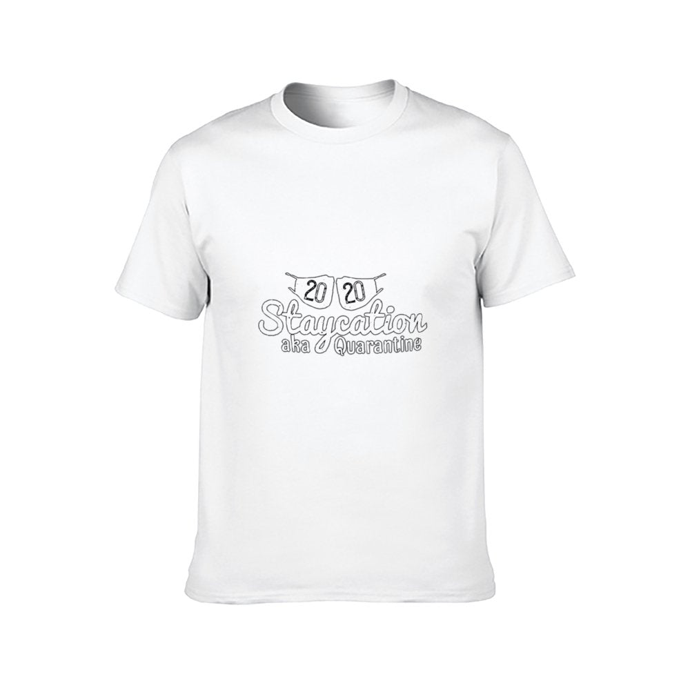 Double Sided Staycation T-Shirt for Men, Adult Cotton Short Sleeve Tee - Alexecom.com