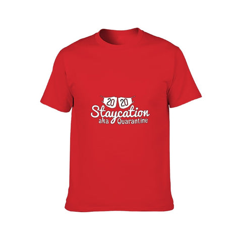 Image of Double Sided Staycation T-Shirt for Men, Adult Cotton Short Sleeve Tee - Alexecom.com