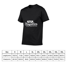 Double Sided Staycation T-Shirt for Men, Adult Cotton Short Sleeve Tee
