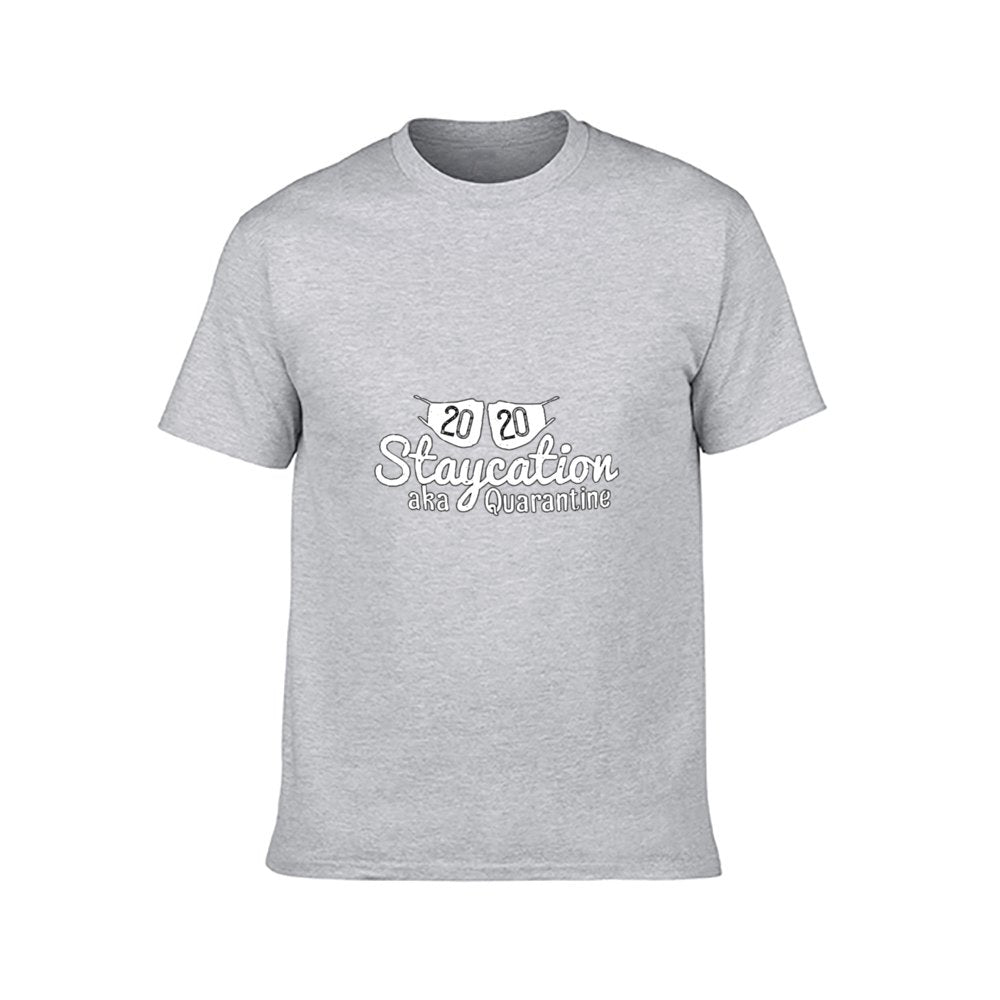 Double Sided Staycation T-Shirt for Men, Adult Cotton Short Sleeve Tee - Alexecom.com
