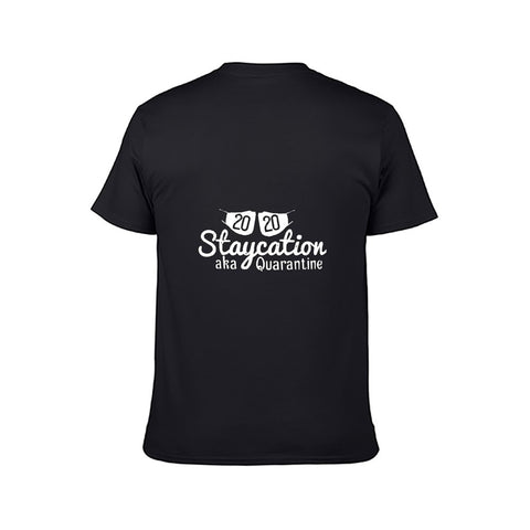 Image of Double Sided Staycation T-Shirt for Men, Adult Cotton Short Sleeve Tee - Alexecom.com