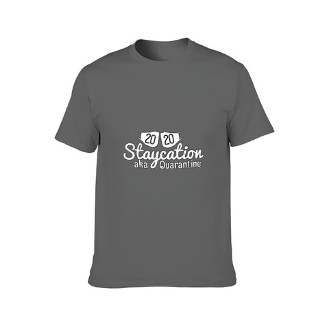 Image of Double Sided Staycation T-Shirt for Men, Adult Cotton Short Sleeve Tee - Alexecom.com