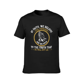 Double Sided We Belive God T-Shirt for Men, Adult Cotton Short Sleeve Tee