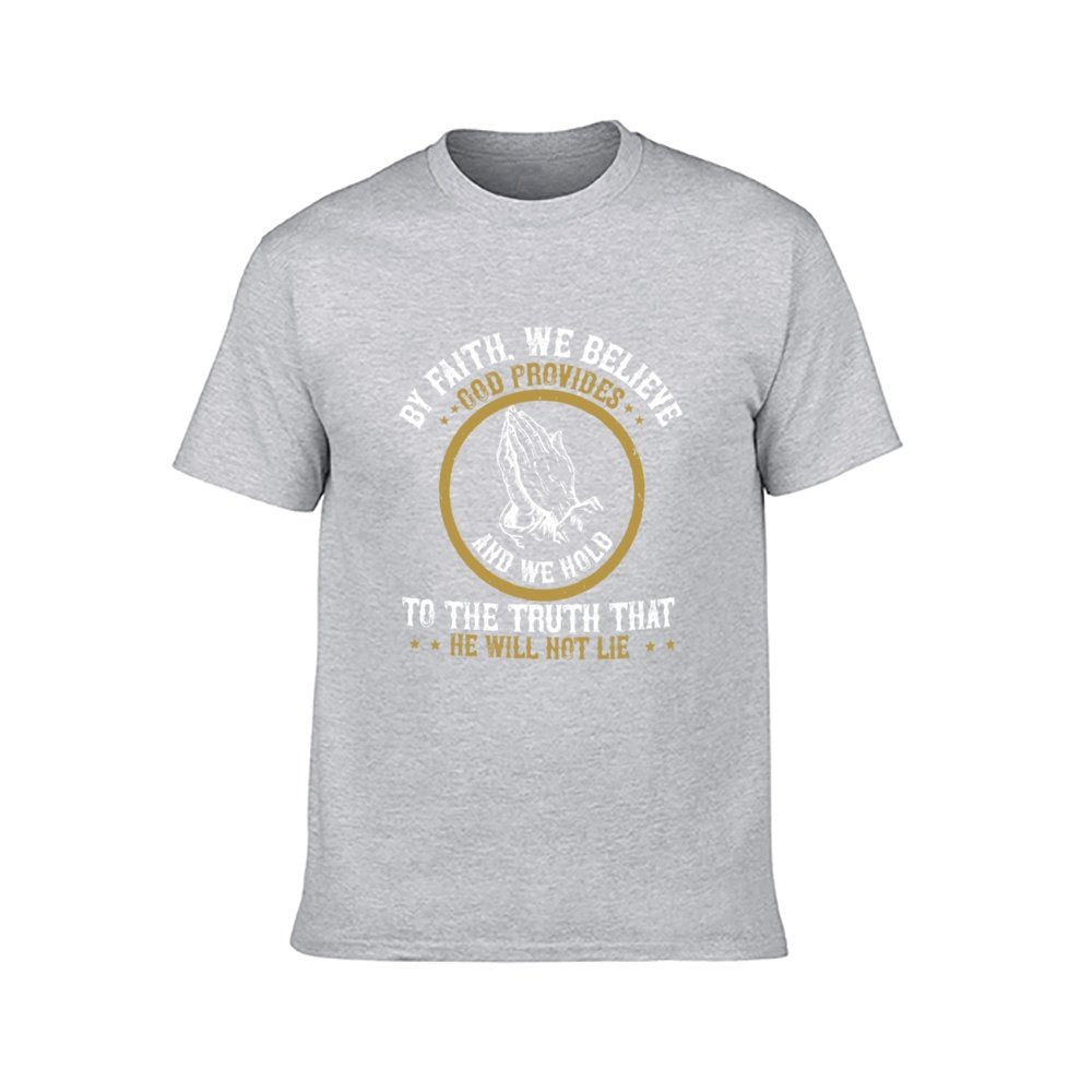 Double Sided We Belive God T-Shirt for Men, Adult Cotton Short Sleeve Tee - Alexecom.com