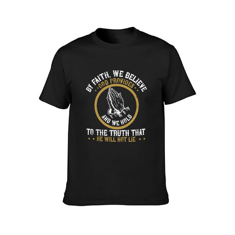 Image of Double Sided We Belive God T-Shirt for Men, Adult Cotton Short Sleeve Tee - Alexecom.com