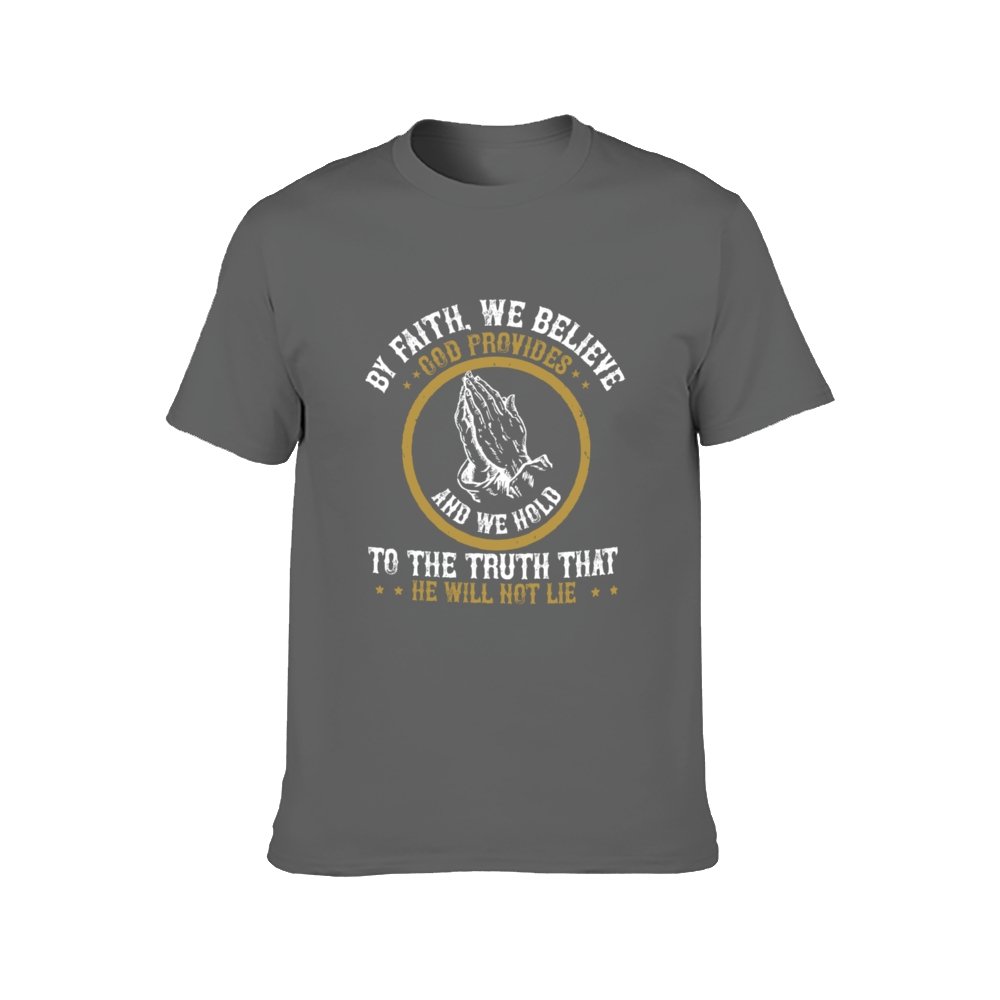 Double Sided We Belive God T-Shirt for Men, Adult Cotton Short Sleeve Tee - Alexecom.com