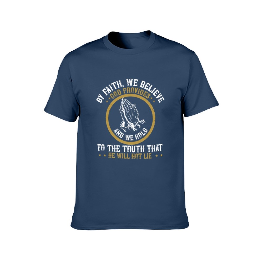 Double Sided We Belive God T-Shirt for Men, Adult Cotton Short Sleeve Tee - Alexecom.com
