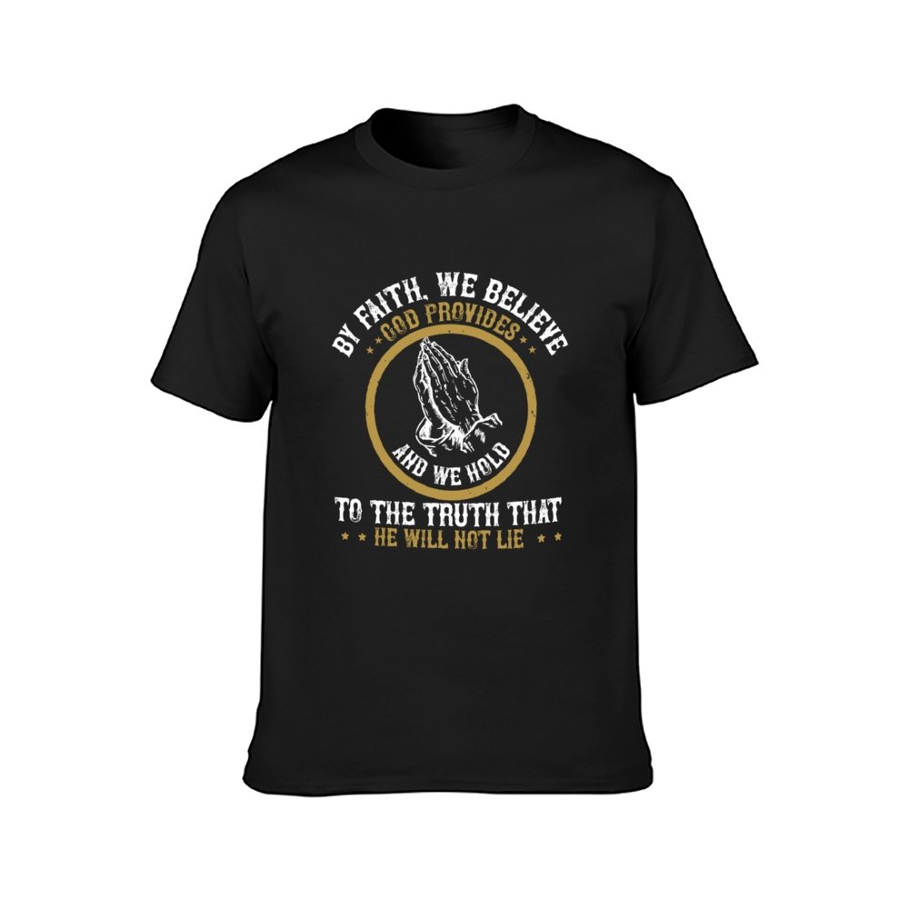 Double Sided We Belive God T-Shirt for Men, Adult Cotton Short Sleeve Tee - Alexecom.com