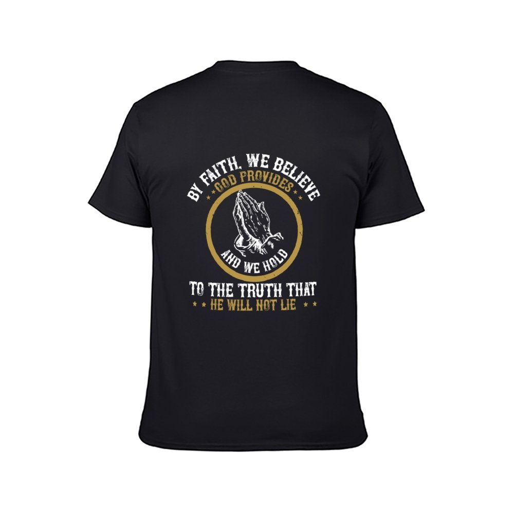 Double Sided We Belive God T-Shirt for Men, Adult Cotton Short Sleeve Tee - Alexecom.com