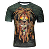 European and American fashion in summer 3D printing lions male short sleeved T-shirt 3D T-shirt - Alexecom.com