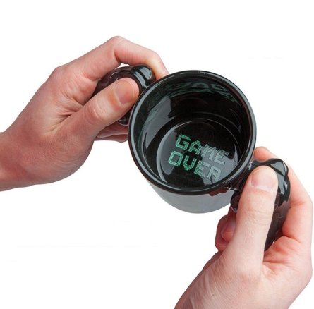Fancy game handle cup GAME OVER cup coffee cup creative game ceramic cup - Alexecom.com