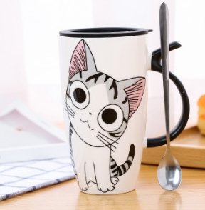 Image of Large 600 ml Cute Ceramic Cat Mug - Alexecom.com