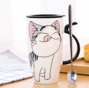 Large 600 ml Cute Ceramic Cat Mug - Alexecom.com