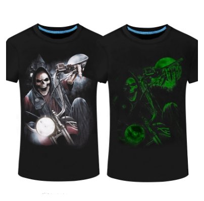 Image of New luminous men's short-sleeved T-shirt Personality men's 3D printed round neck T-shirt - Alexecom.com