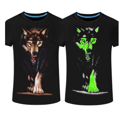 Image of New luminous men's short-sleeved T-shirt Personality men's 3D printed round neck T-shirt - Alexecom.com