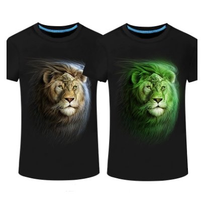 Image of New luminous men's short-sleeved T-shirt Personality men's 3D printed round neck T-shirt - Alexecom.com