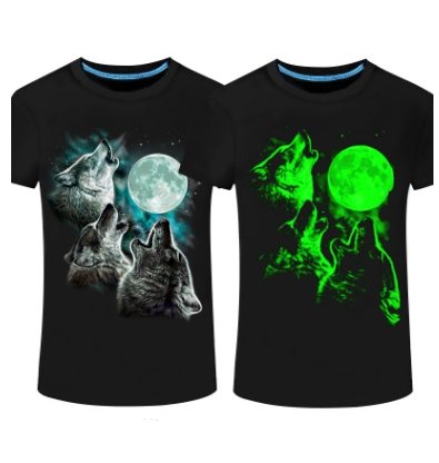 Image of New luminous men's short-sleeved T-shirt Personality men's 3D printed round neck T-shirt - Alexecom.com