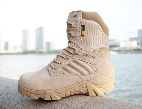 Image of 2020 Winter Men Boots Military Quality Special Force Tactical Desert Combat Ankle Boats Army Work Shoes Leather Snow Boots