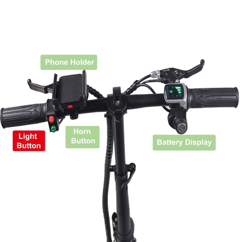 Image of Folding Electric Bike Bicycle 350W Brushless Motor with 48v 14.4Ah Lithium Ion Battery Fat Tire 14" for Adult