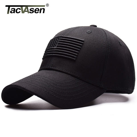 Image of TACVASEN Tactical Baseball Cap USA Flag Sun Protection Adjustable Cap