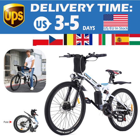 Image of 26Inch Electric 350W 36V Foldable Mountain Bike MTB 21 Speed E-Bike Disc Brake