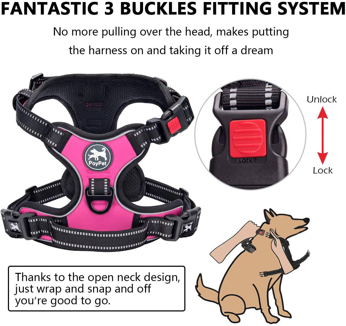 No Pull Dog Pet Harness Adjustable Control Vest Dogs Reflective XS S M Large XXL