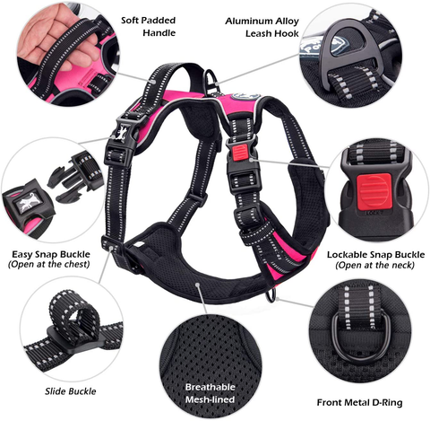 Image of No Pull Dog Pet Harness Adjustable Control Vest Dogs Reflective XS S M Large XXL