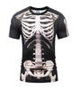 Skeleton T-shirt Skeletal bone short-sleeved personality pattern clothes 3D round neck half sleeve male horror spoof creative compassionate - Alexecom.com