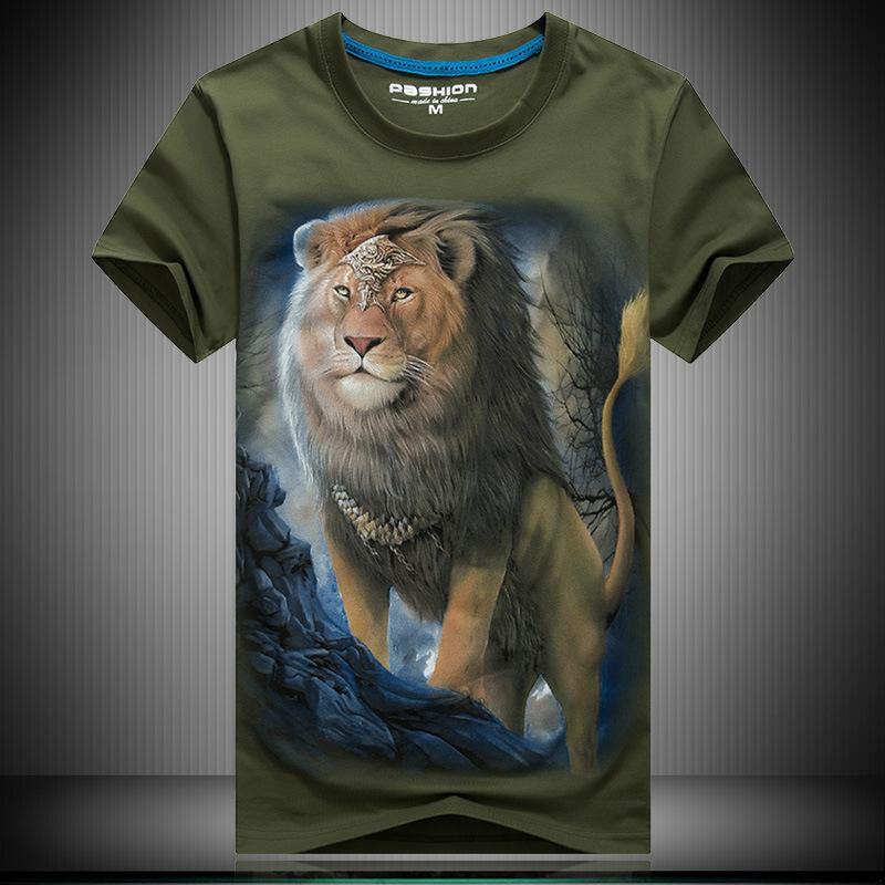 T-shirt printing 3D moonlight lion - Alexecom.com