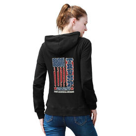 Trump 2020 American Flag  Hoodie Front and Back Print Hooded Sweater with Pockets for Women