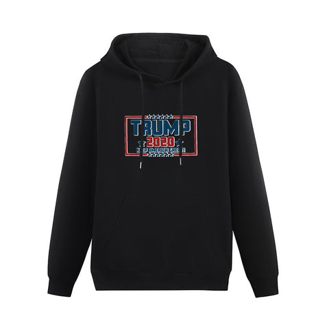 Image of Trump 2020 American Flag Hoodie Front and Back Print Hooded Sweater with Pockets for Women - Alexecom.com