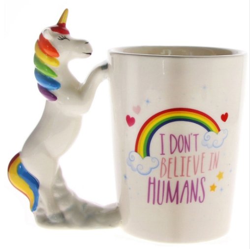 Unicorn mug coffee cup hand creative 3D stereo hand-painted ceramic cup - Alexecom.com