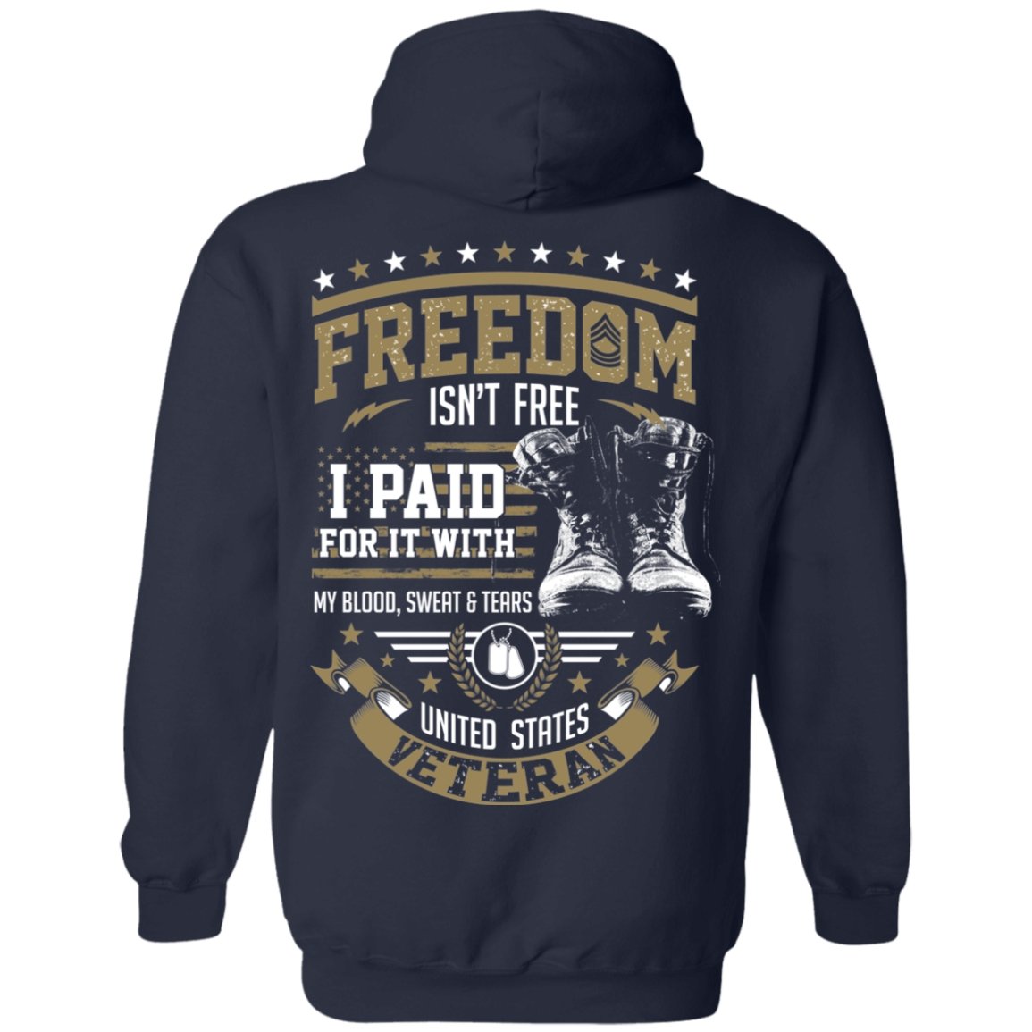 Veteran Design Double Side Printed Pullover Hoodie - Alexecom.com