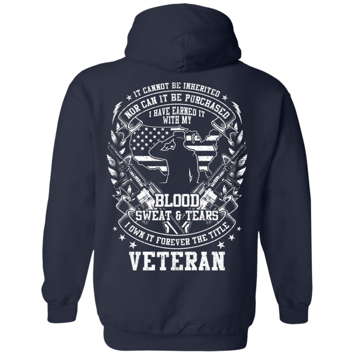 Veteran Design Double Side Printed Pullover Hoodie - Alexecom.com