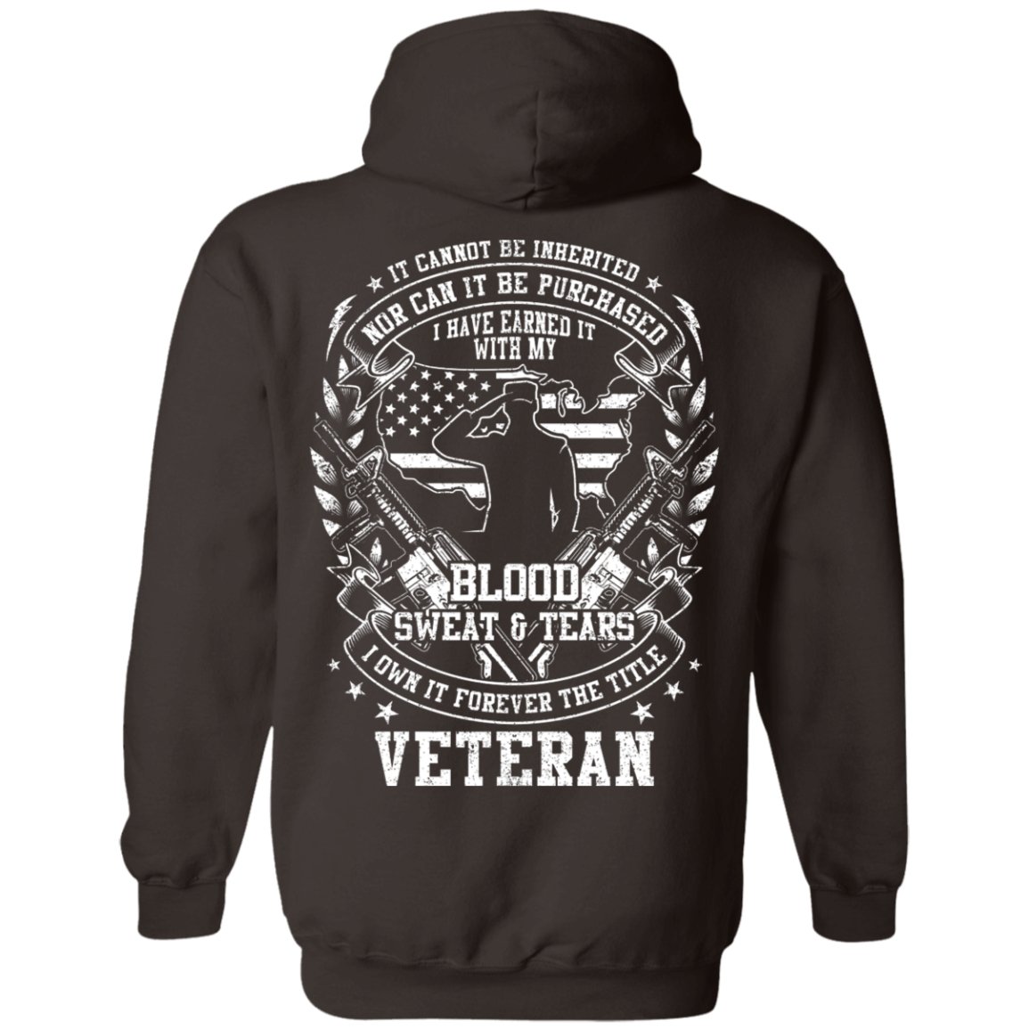 Veteran Design Double Side Printed Pullover Hoodie - Alexecom.com