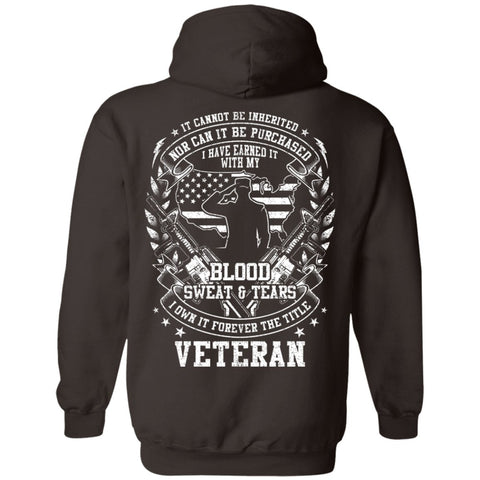 Image of Veteran Design Double Side Printed Pullover Hoodie - Alexecom.com