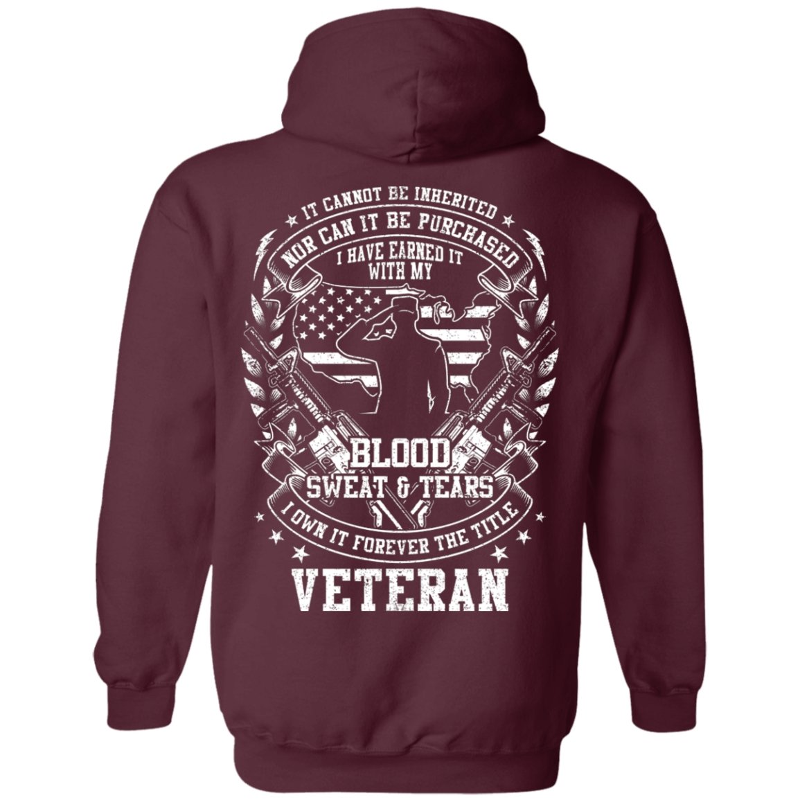 Veteran Design Double Side Printed Pullover Hoodie - Alexecom.com