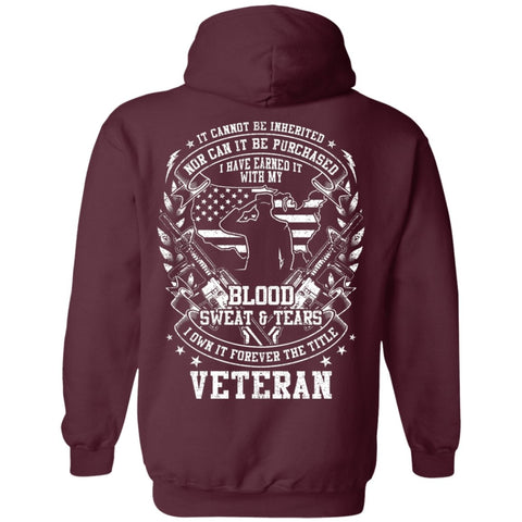 Image of Veteran Design Double Side Printed Pullover Hoodie - Alexecom.com