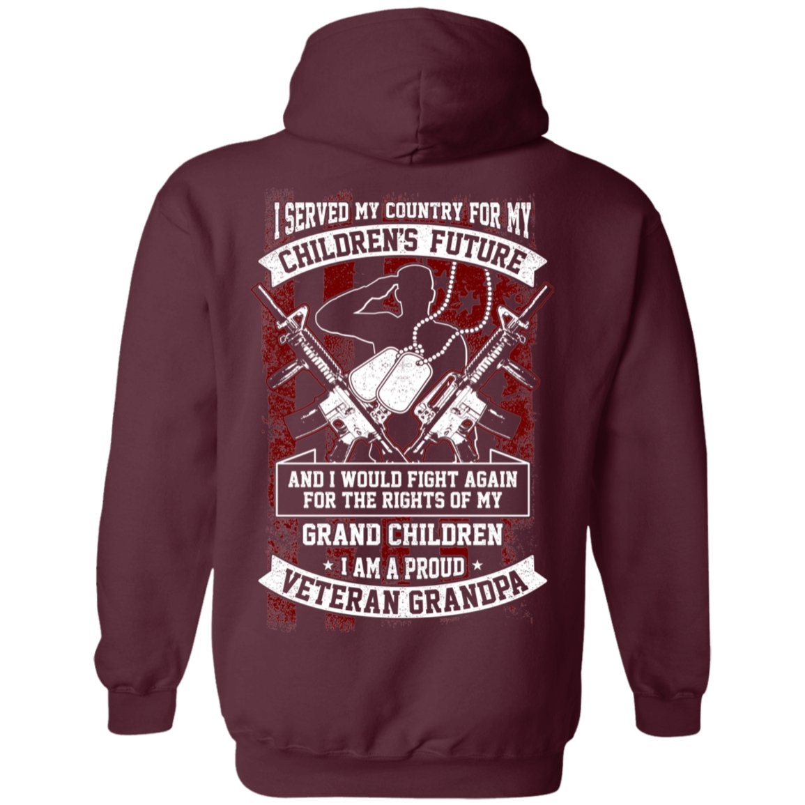 Veteran Design Double Side Printed Pullover Hoodie - Alexecom.com
