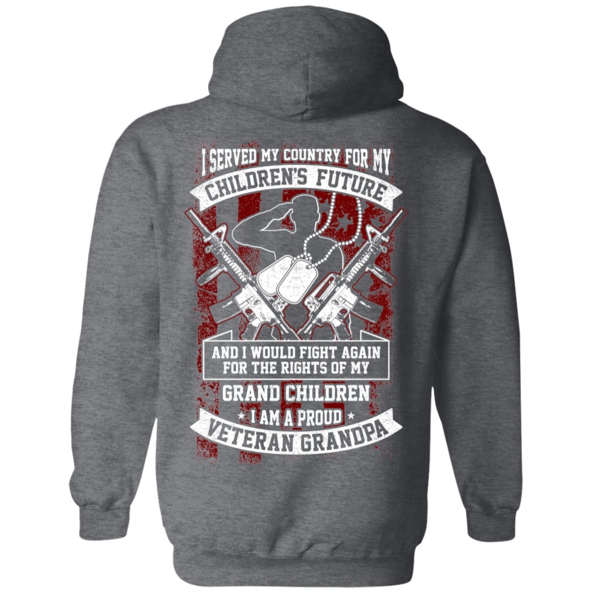 Veteran Design Double Side Printed Pullover Hoodie - Alexecom.com