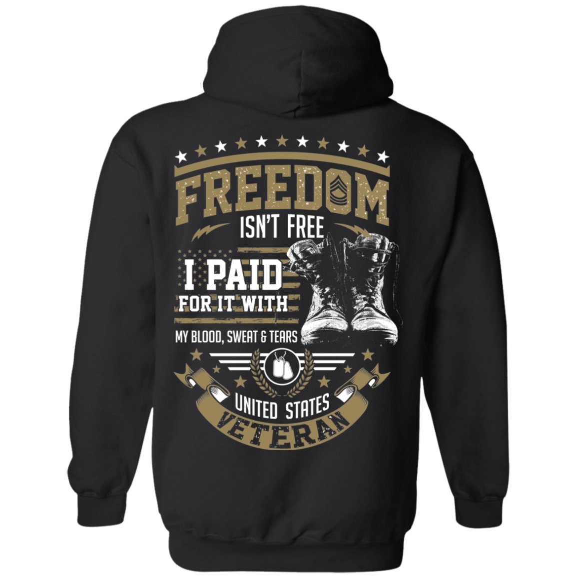 Veteran Design Double Side Printed Pullover Hoodie - Alexecom.com