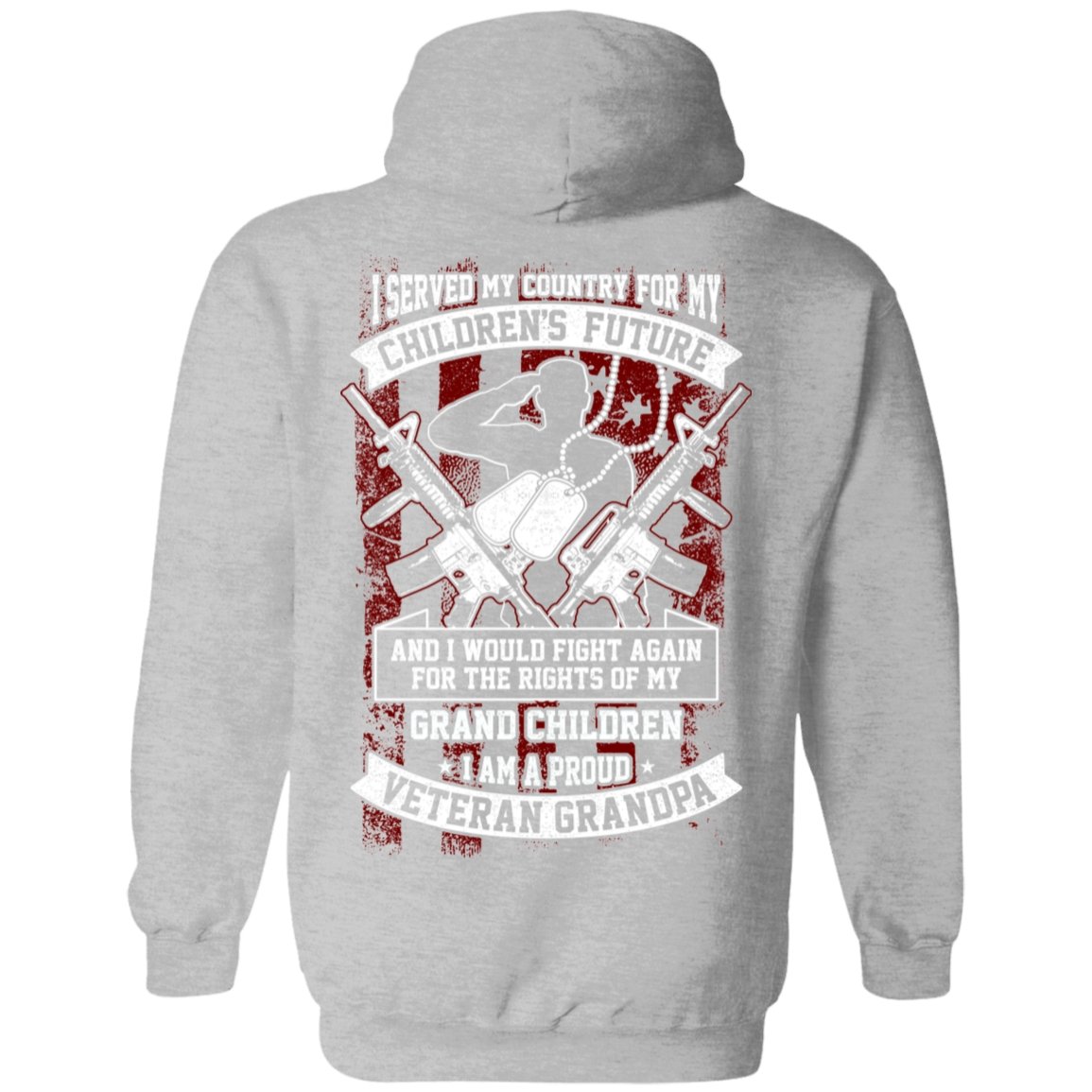 Veteran Design Double Side Printed Pullover Hoodie - Alexecom.com