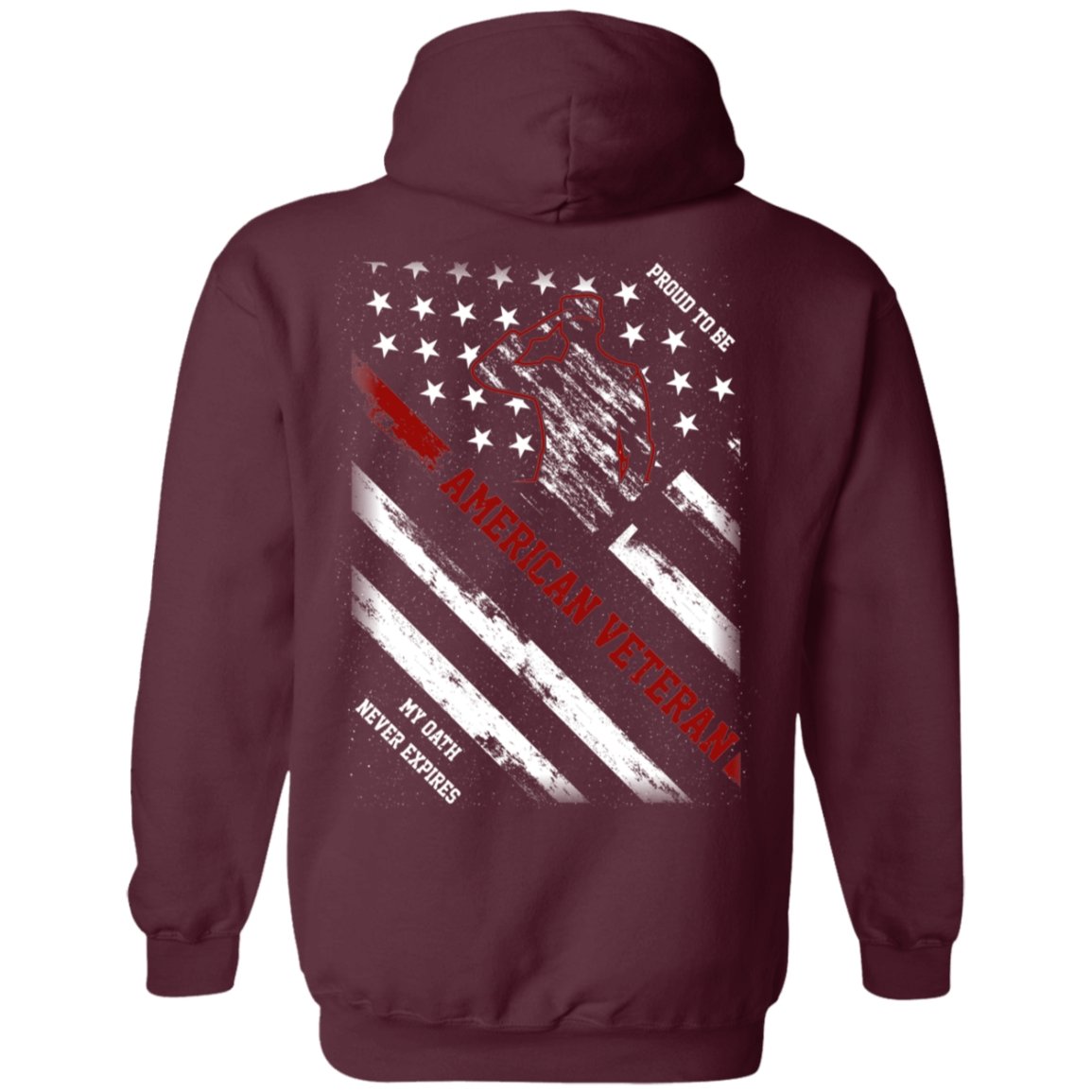 Veteran Design Double Side Printed Pullover Hoodie - Alexecom.com