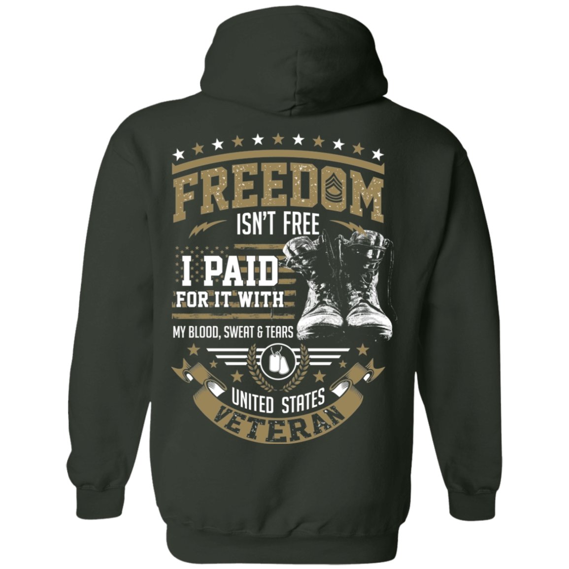 Veteran Design Double Side Printed Pullover Hoodie - Alexecom.com