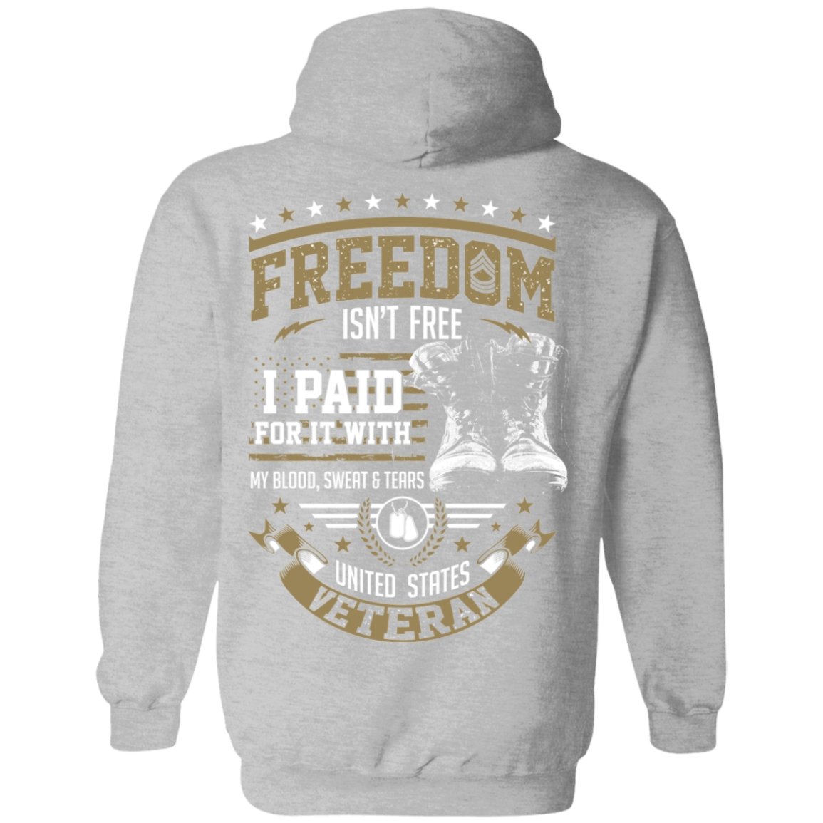 Veteran Design Double Side Printed Pullover Hoodie - Alexecom.com